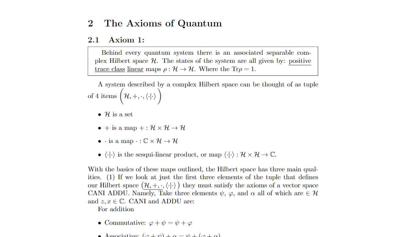 Functional Analysis Backing of Quantum Mechanics Winston Sullivan